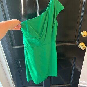 Shoshanna One-Shoulder Emerald Green Mini Dress